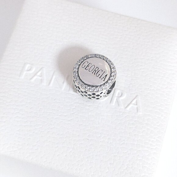 Pandora Georgia Peach Exclusive Bead Charm S925 Silver with box - Picture 2 of 8